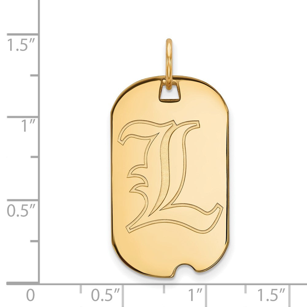 10K Yellow Gold Logoart University Of Louisville Letter L Small Dog Tag Pendant