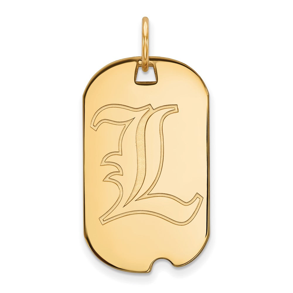 10K Yellow Gold Logoart University Of Louisville Letter L Small Dog Tag Pendant