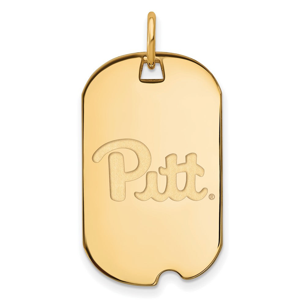 14K Yellow Gold Logoart University Of Pittsburgh Small Dog Tag Pendant
