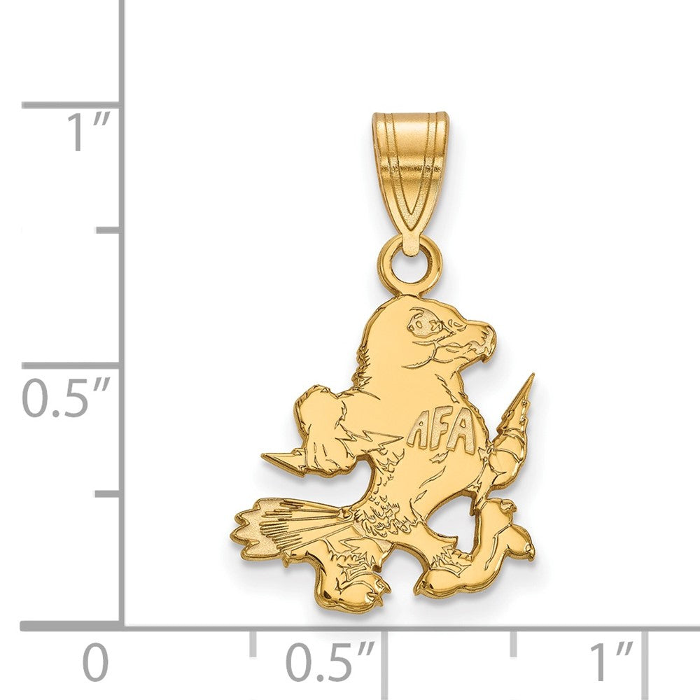 Gold Plated Sterling Silver Logoart United States Air Force Academy Falcon Medium Pendant