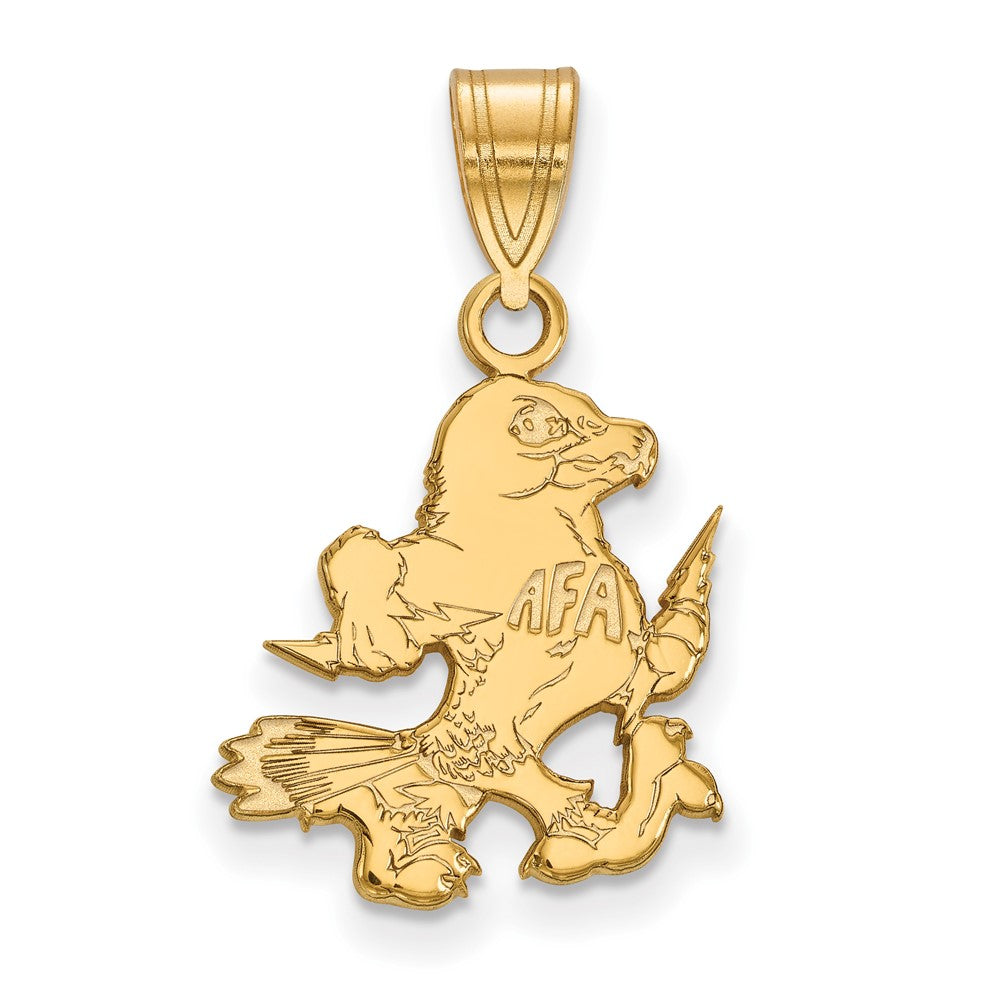 Gold Plated Sterling Silver Logoart United States Air Force Academy Falcon Medium Pendant
