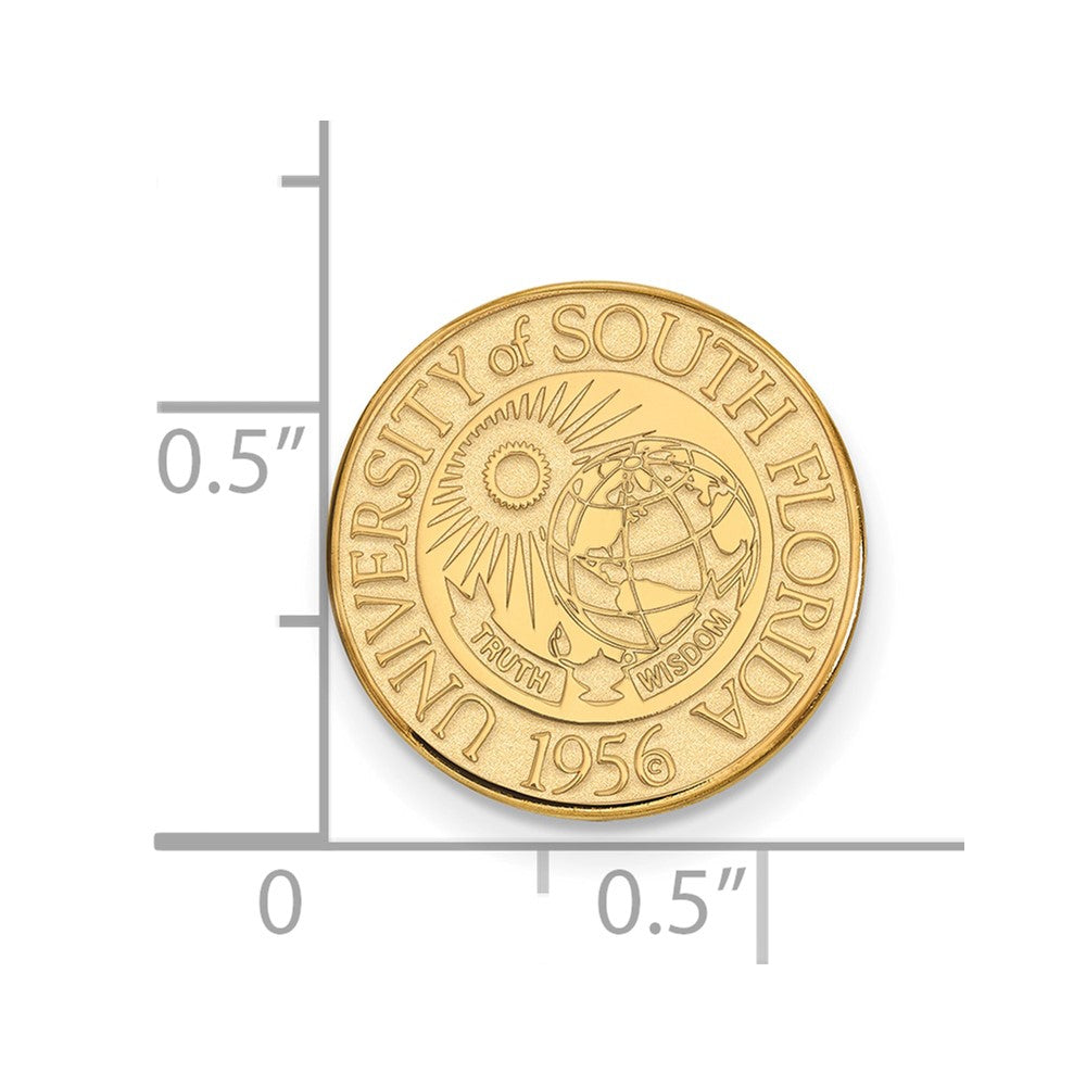 14K Yellow Gold Gold LogoArt University of South Florida Crest Lapel Pin
