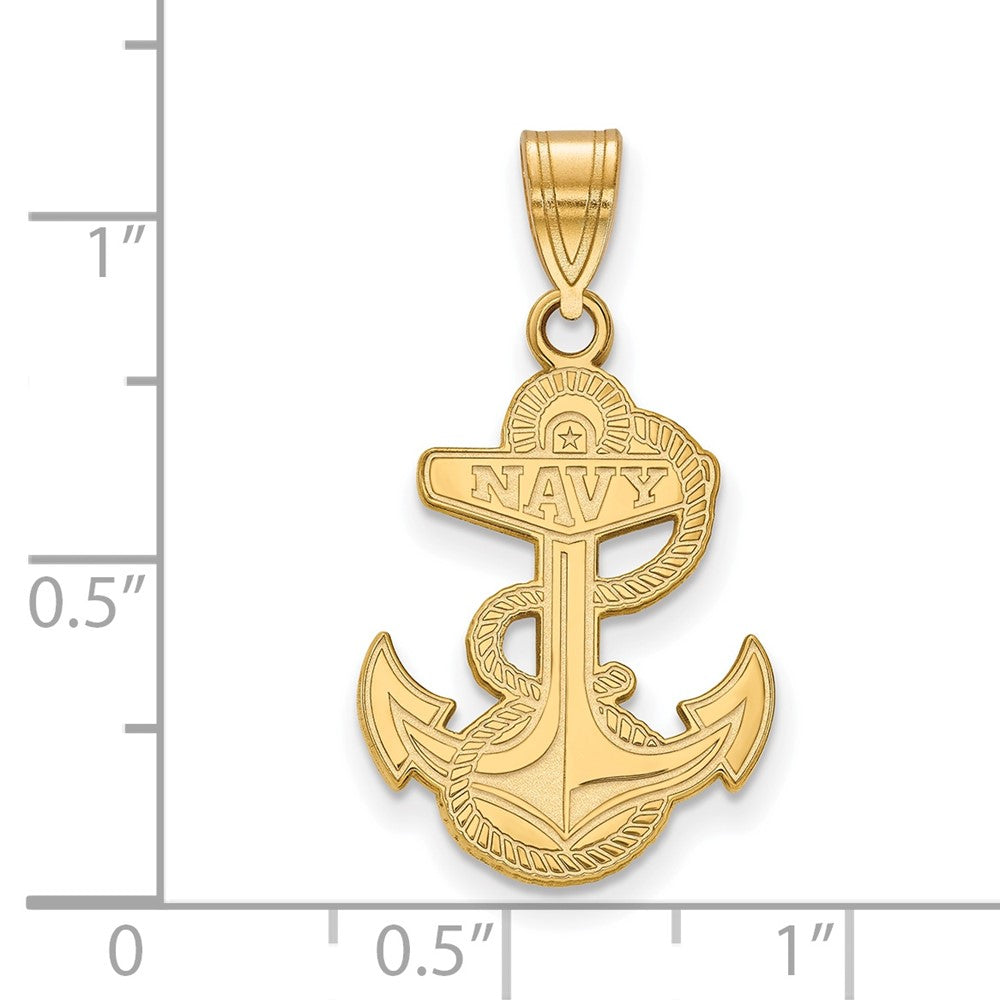 10K Yellow Gold Logoart Us Naval Academy Anchor Large Pendant
