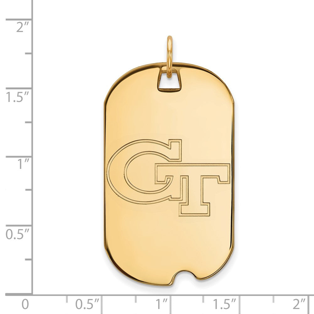 10K Yellow Gold Logoart Georgia Institute Of Technology G T Large Dog Tag Pendant