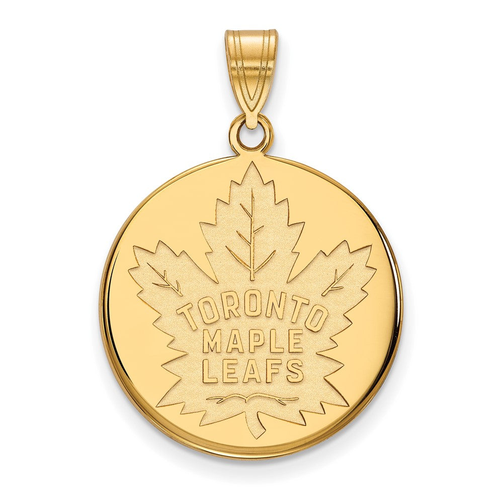 14K Yellow Gold Nhl Logoart Toronto Maple Leafs Large Disc Pendant