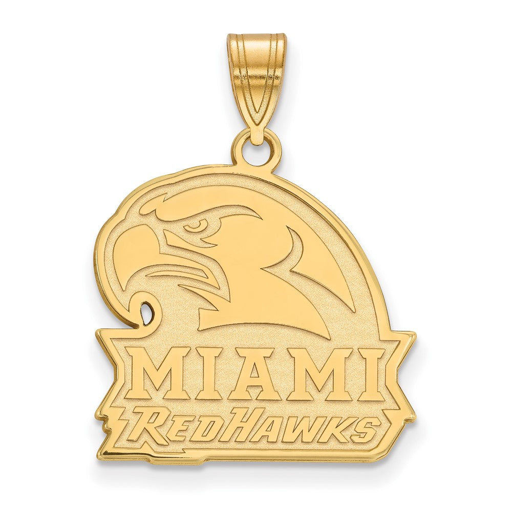 14K Yellow Gold Logoart Miami University Ohio Redhawks Large Pendant