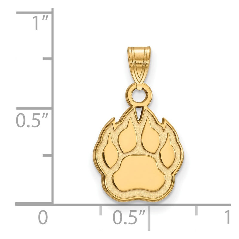 Gold Plated Sterling Silver Logoart Northern Illinois University Paw Small Pendant