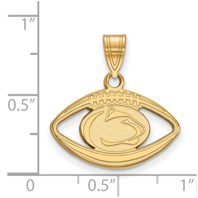 Gold Plated Sterling Silver Logoart Penn State University Lion Football Pendant