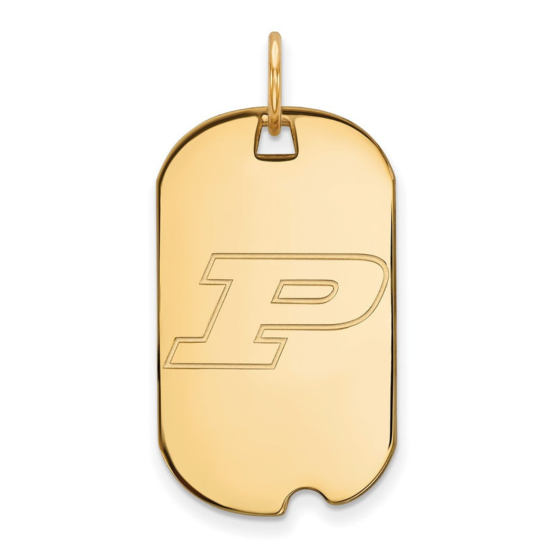 Gold Plated Sterling Silver Logoart Purdue University Letter P Small Dog Tag Pendant