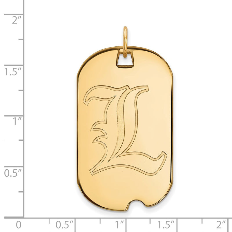 Gold Plated Sterling Silver Logoart University Of Louisville Letter L Large Dog Tag Pendant
