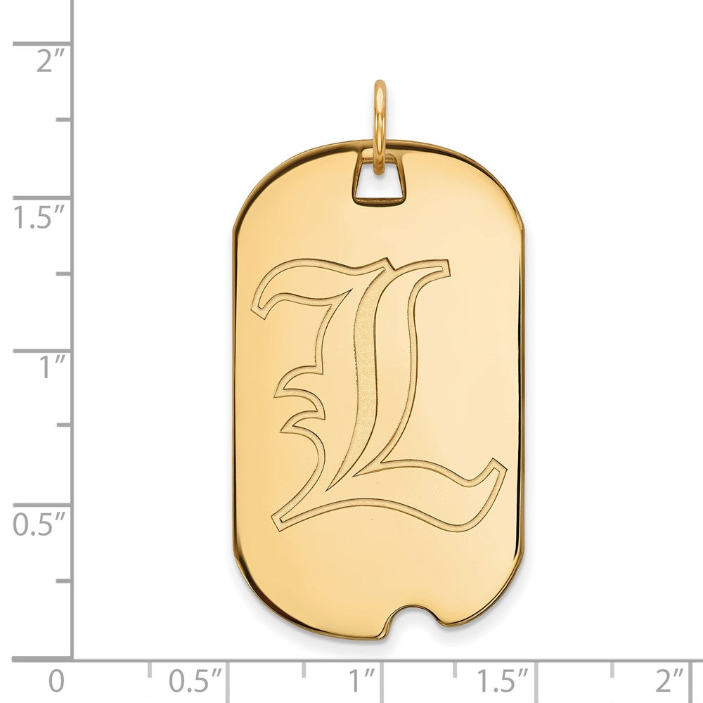 10K Yellow Gold Logoart University Of Louisville Letter L Large Dog Tag Pendant