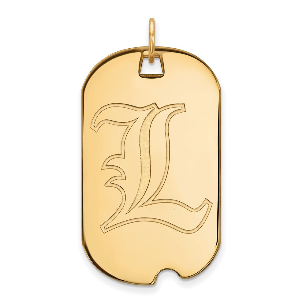 10K Yellow Gold Logoart University Of Louisville Letter L Large Dog Tag Pendant