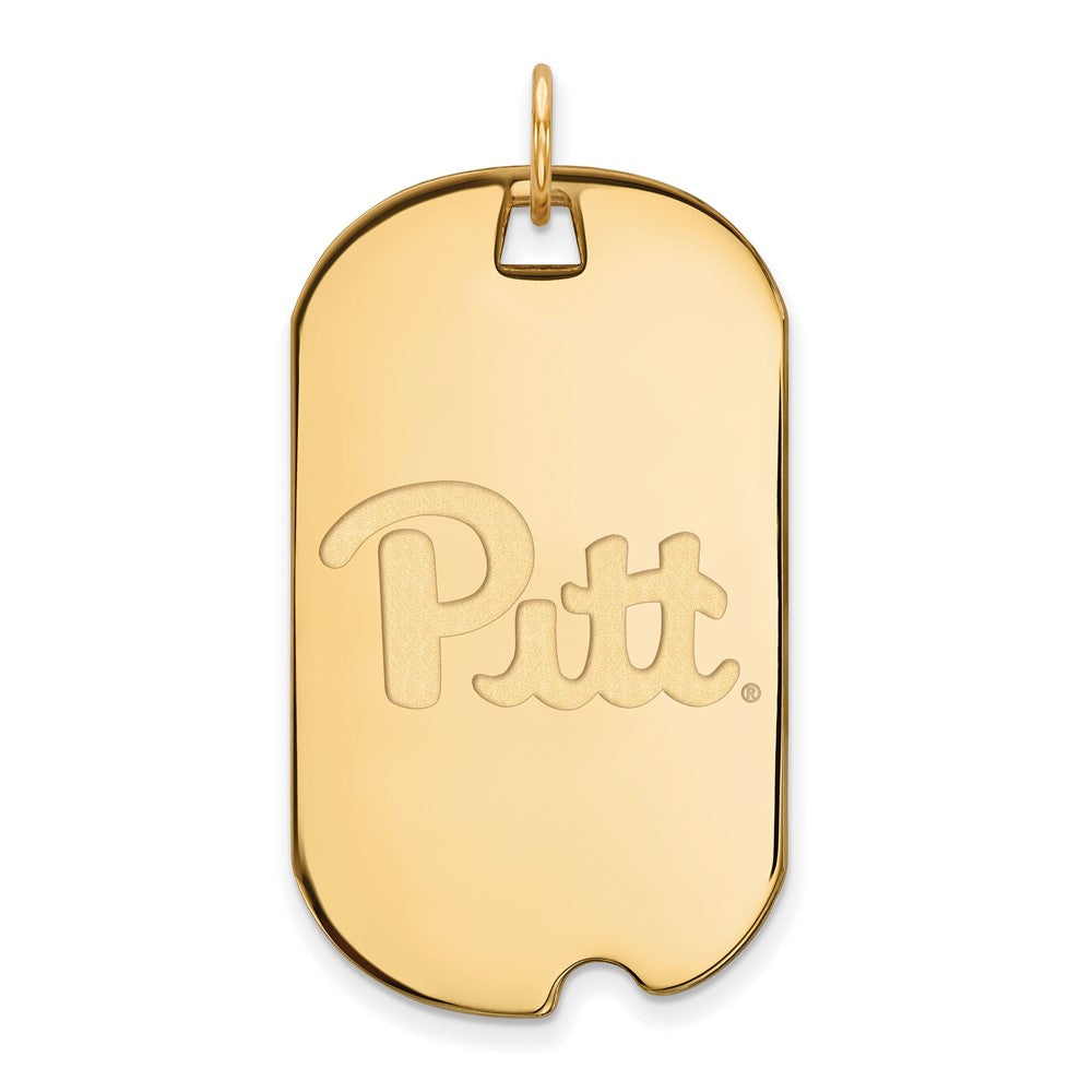 14K Yellow Gold Logoart University Of Pittsburgh Large Dog Tag Pendant