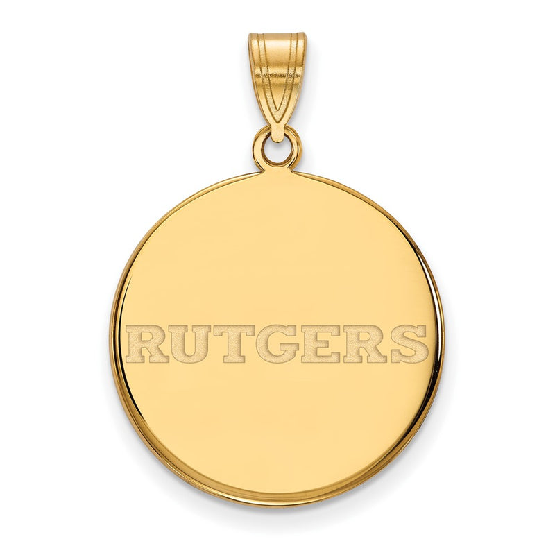 14K Yellow Gold Logoart Rutgers University Large Disc Pendant