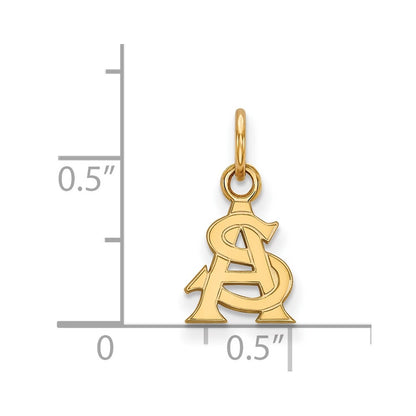 Gold Plated Sterling Silver Logoart Arizona State University A S Extra Small Pendant