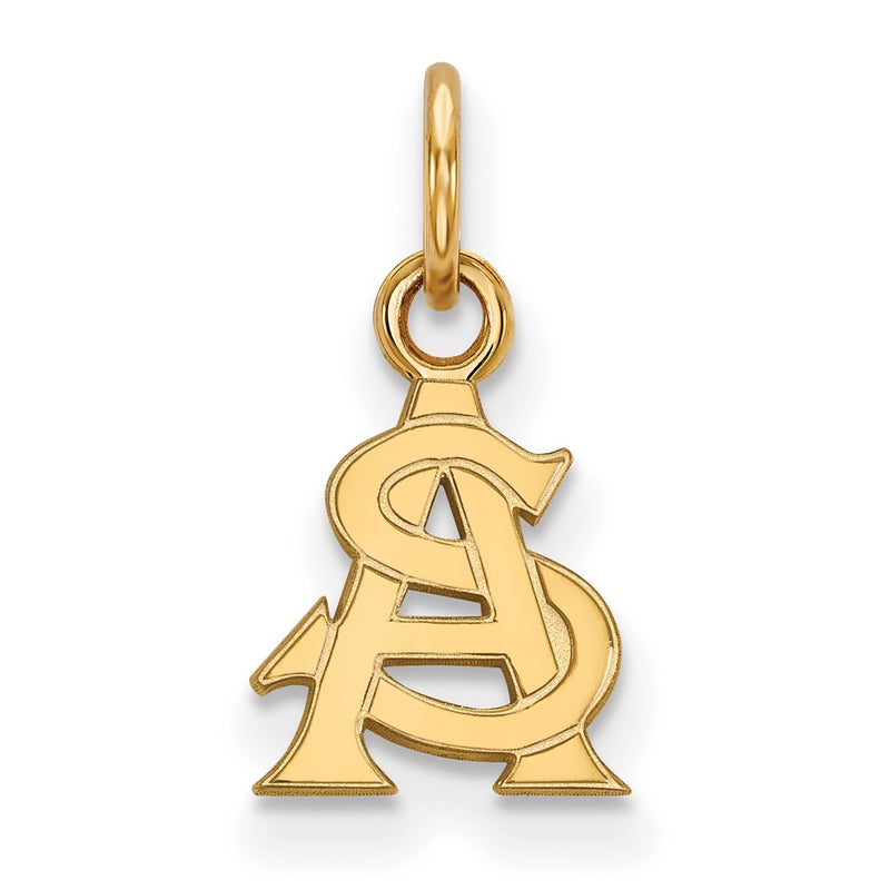 14K Yellow Gold Logoart Arizona State University A S Extra Small Pendant