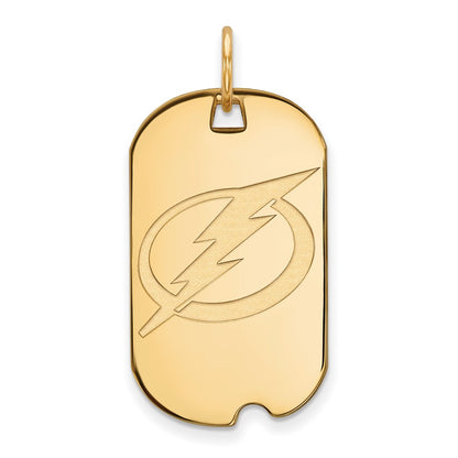 14K Yellow Gold Nhl Logoart Tampa Bay Lightning Small Dog Tag Pendant