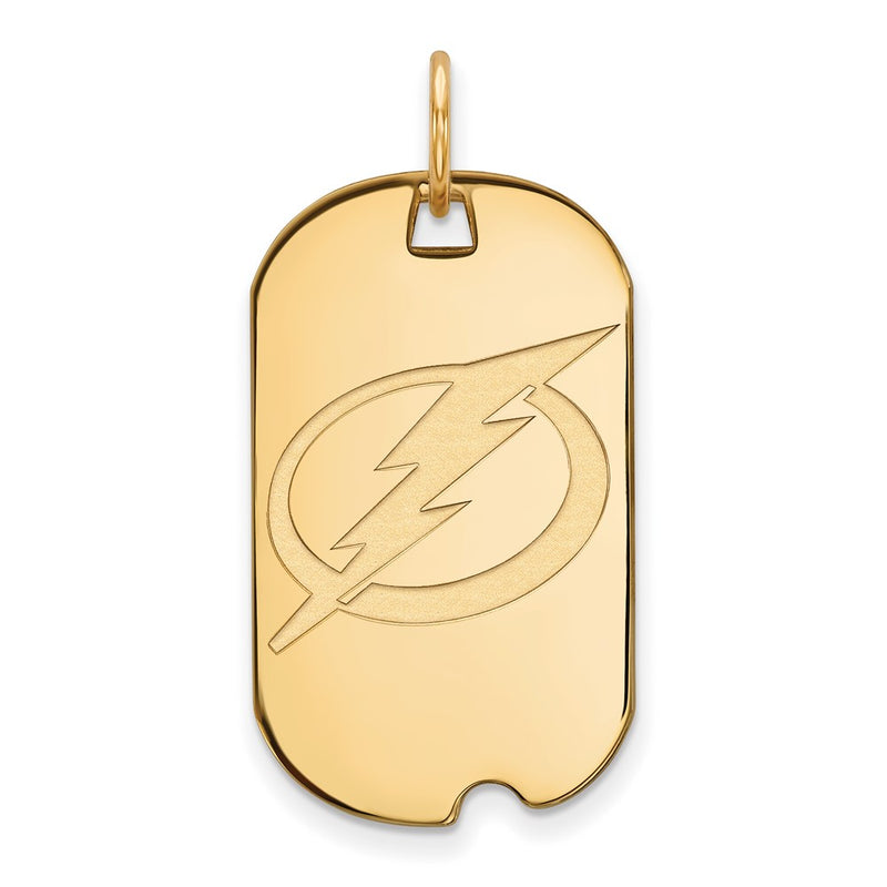 14K Yellow Gold Nhl Logoart Tampa Bay Lightning Small Dog Tag Pendant