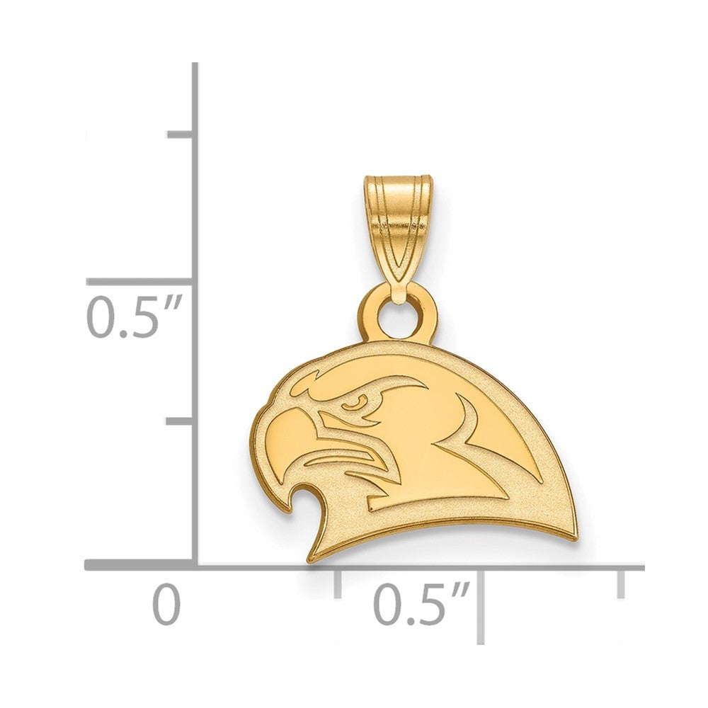 Gold Plated Sterling Silver Logoart Miami University Ohio Redhawk Small Pendant