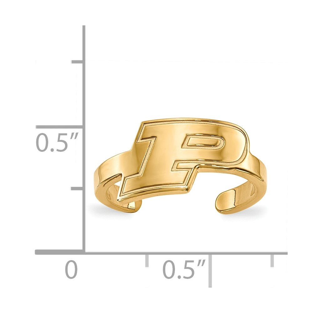 Gold Plated Sterling Silver Logoart Purdue University Letter P Toe Ring