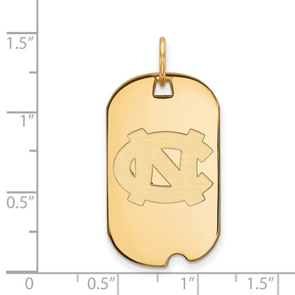 Gold Plated Sterling Silver Logoart University Of North Carolina N C Small Dog Tag Pendant