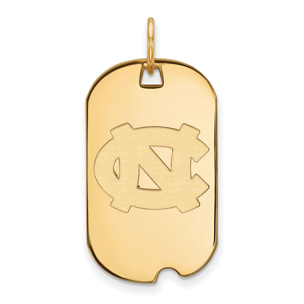 Gold Plated Sterling Silver Logoart University Of North Carolina N C Small Dog Tag Pendant