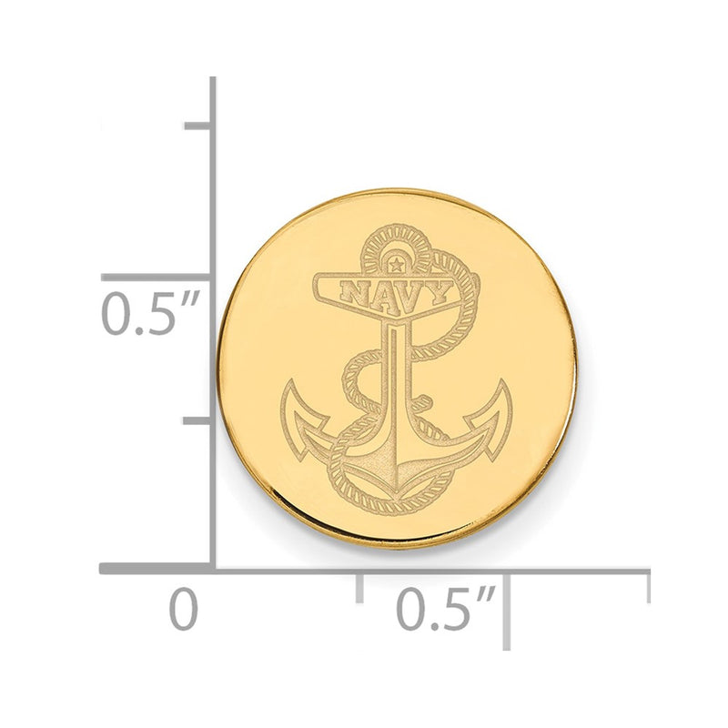 14K Yellow Gold Gold LogoArt US Naval Academy Anchor Lapel Pin