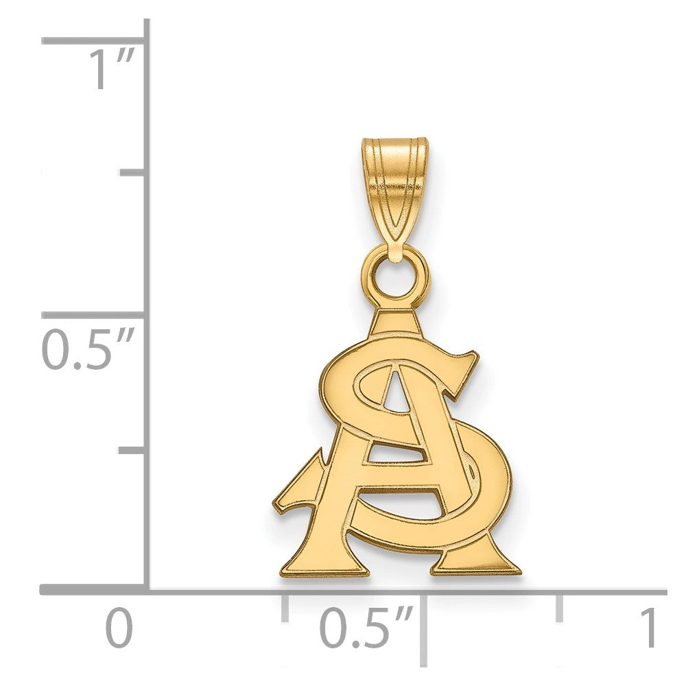 14K Yellow Gold Logoart Arizona State University A S Small Pendant