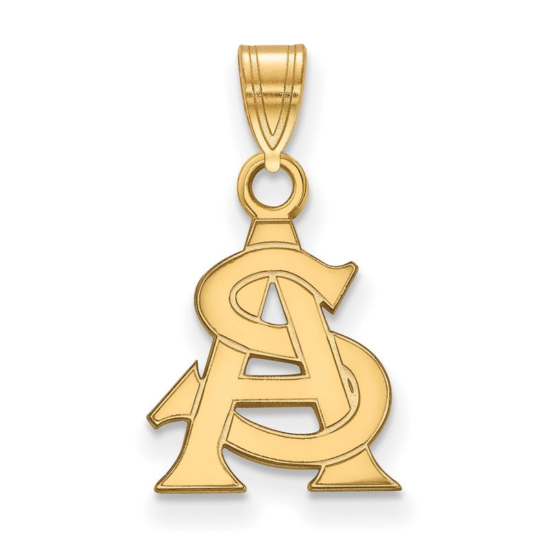 14K Yellow Gold Logoart Arizona State University A S Small Pendant