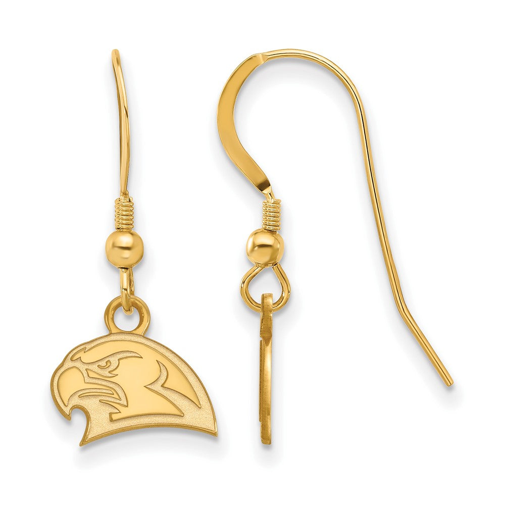 Gold Plated Sterling Silver Logoart Miami University Ohio Redhawk Extra Small Dangle Wire Earrings
