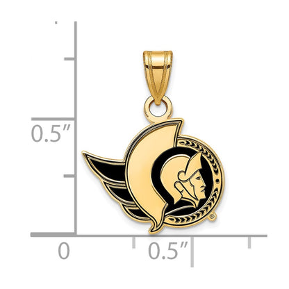 Gold Plated Sterling Silver Nhl Logoart Ottawa Senators Small Enameled Pendant