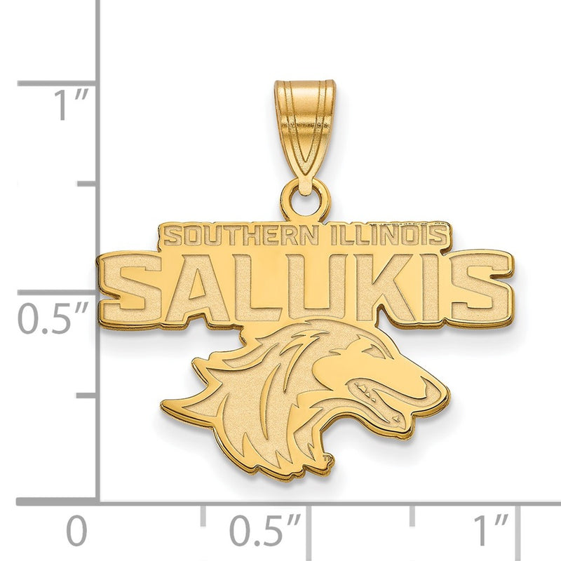 Gold Plated Sterling Silver Logoart Southern Illinois University Salukis Medium Pendant
