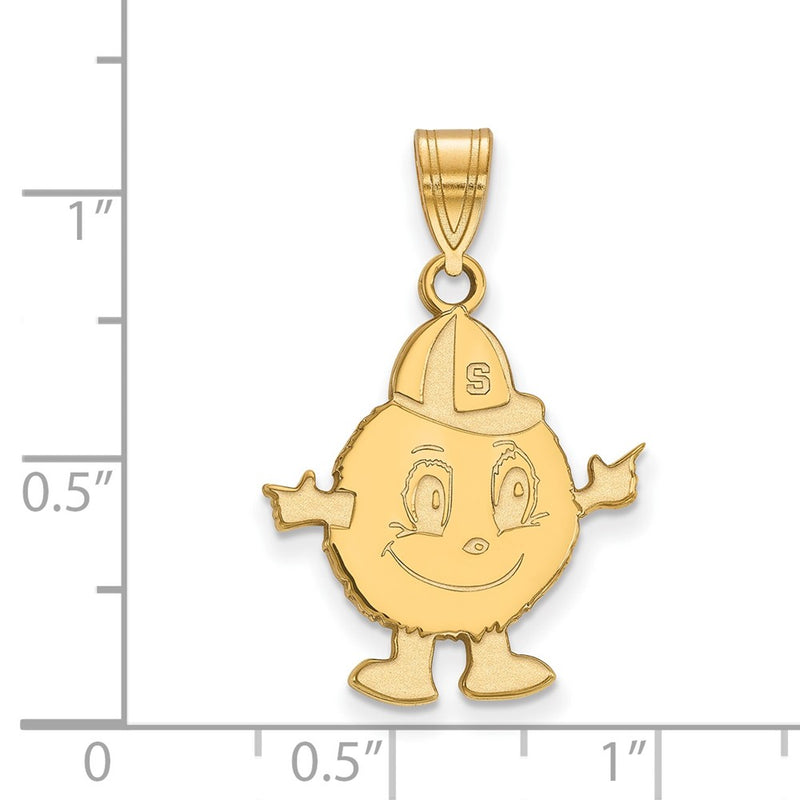 Gold Plated Sterling Silver Logoart Syracuse University Mascot Large Pendant