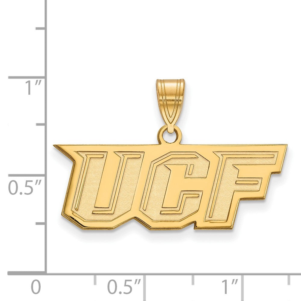 Gold Plated Sterling Silver Logoart University Of Central Florida U C F Medium Pendant