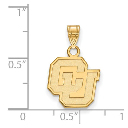 Gold Plated Sterling Silver Logoart University Of Colorado C U Small Pendant