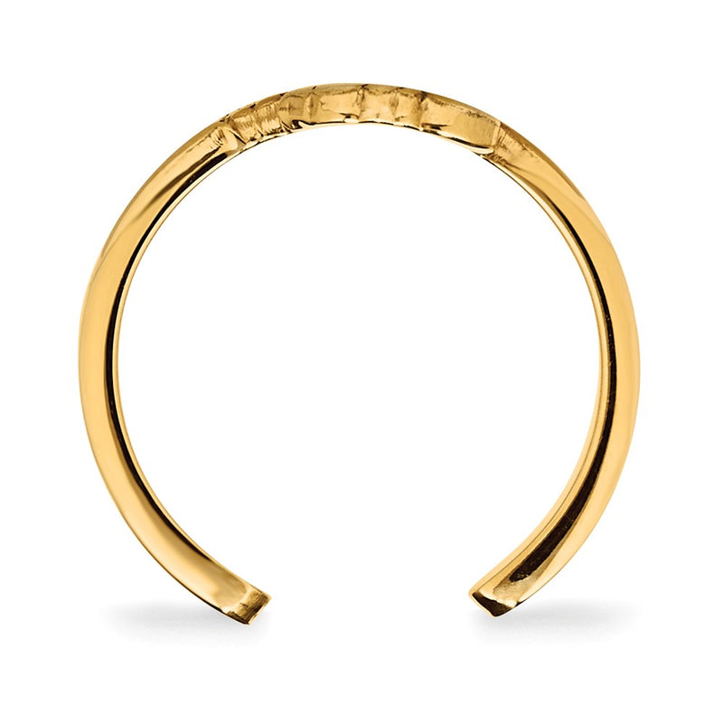 Gold Plated Sterling Silver Logoart University Of Kansas Jayhawk Toe Ring