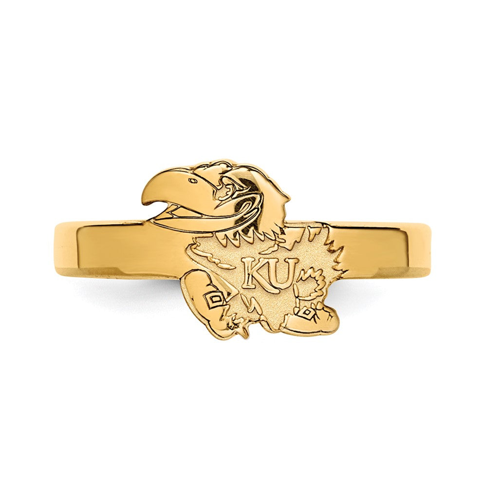 Gold Plated Sterling Silver Logoart University Of Kansas Jayhawk Toe Ring