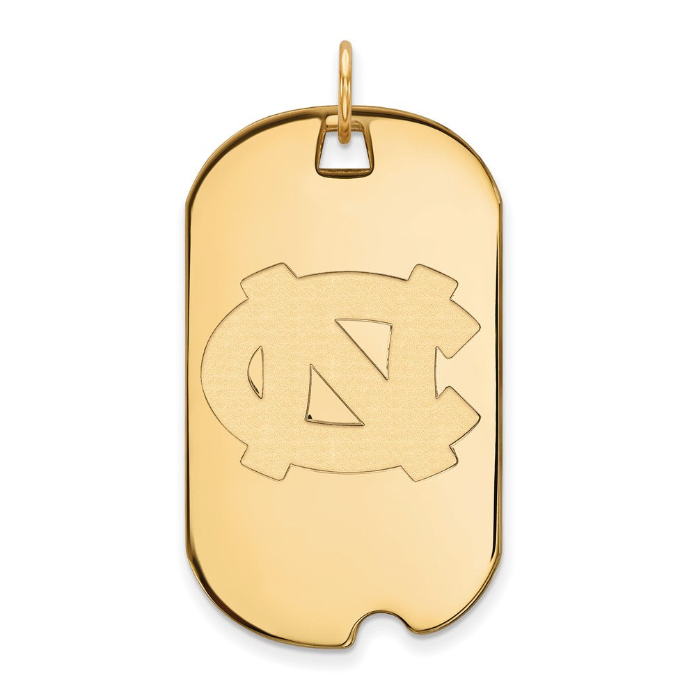 Gold Plated Sterling Silver Logoart University Of North Carolina N C Large Dog Tag Pendant