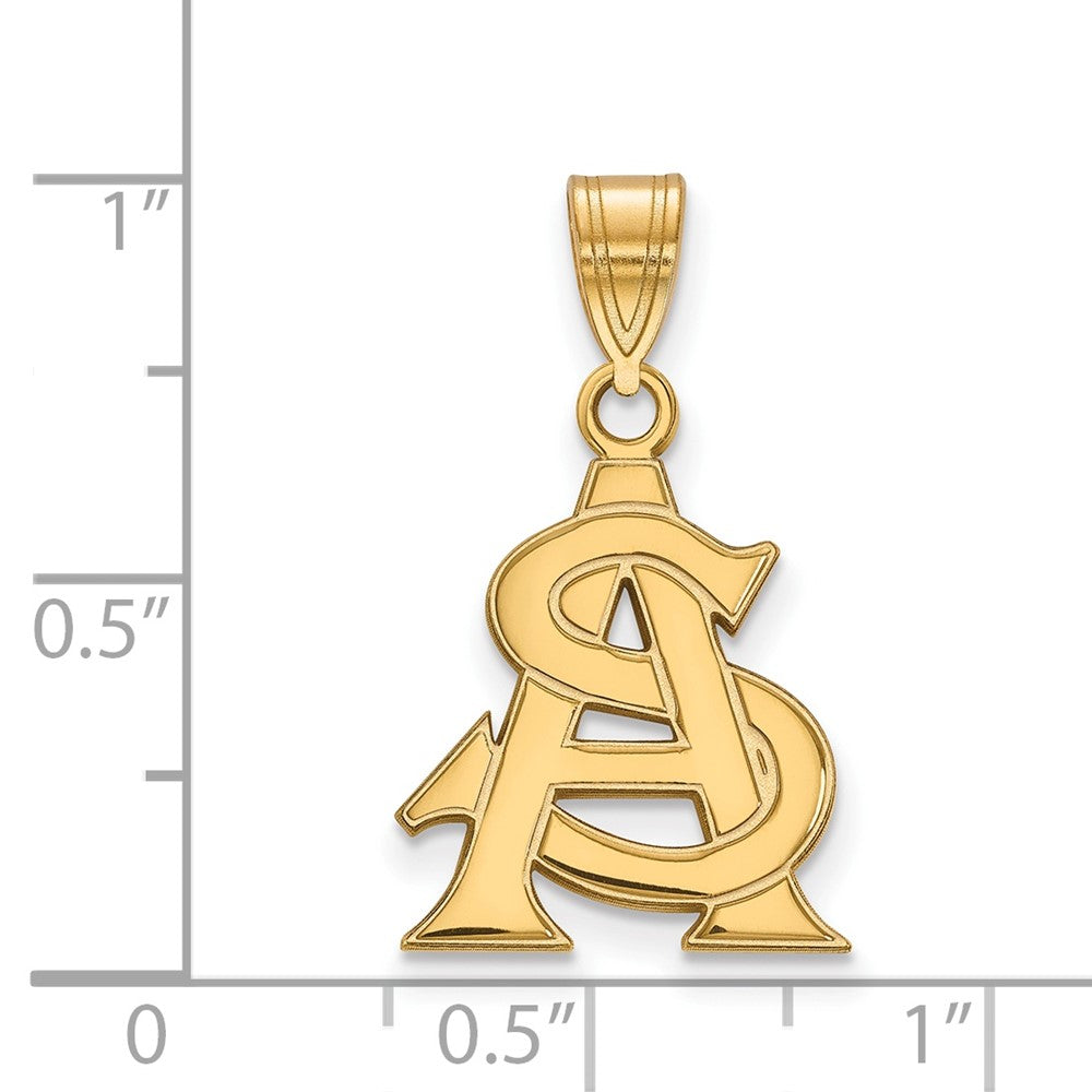 14K Yellow Gold Logoart Arizona State University A S Medium Pendant