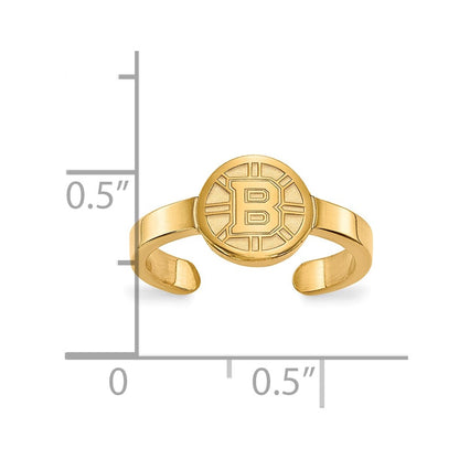 Gold Plated Sterling Silver Nhl Logoart Boston Bruins Toe Ring