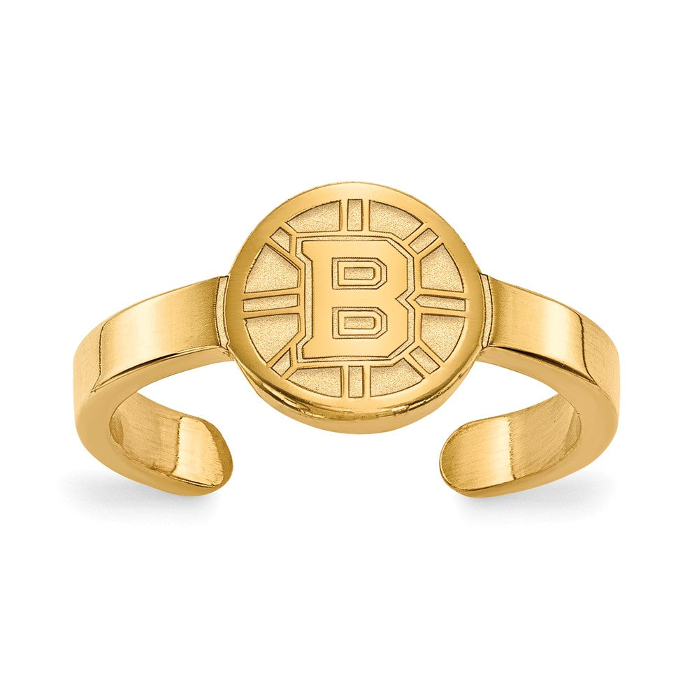 Gold Plated Sterling Silver Nhl Logoart Boston Bruins Toe Ring