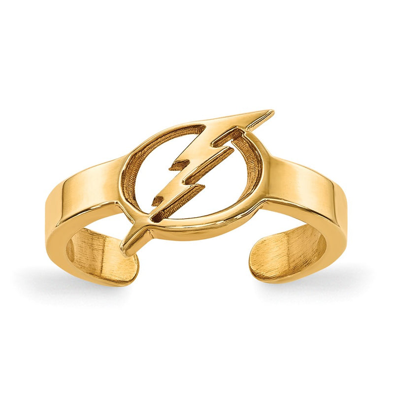 Gold Plated Sterling Silver Nhl Logoart Tampa Bay Lightning Toe Ring