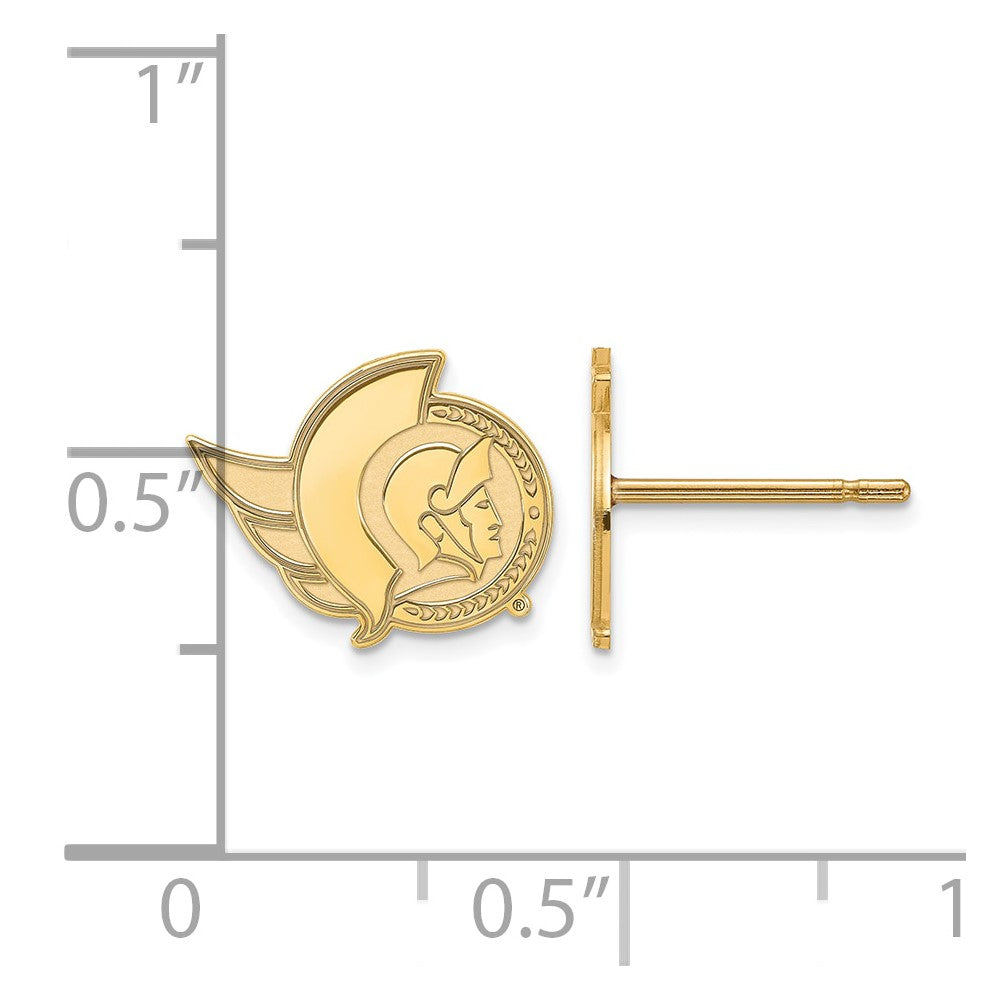 Gold Plated Sterling Silver Nhl Logoart Ottawa Senators Extra Small Post Earrings