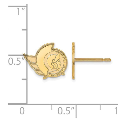 Gold Plated Sterling Silver Nhl Logoart Ottawa Senators Extra Small Post Earrings
