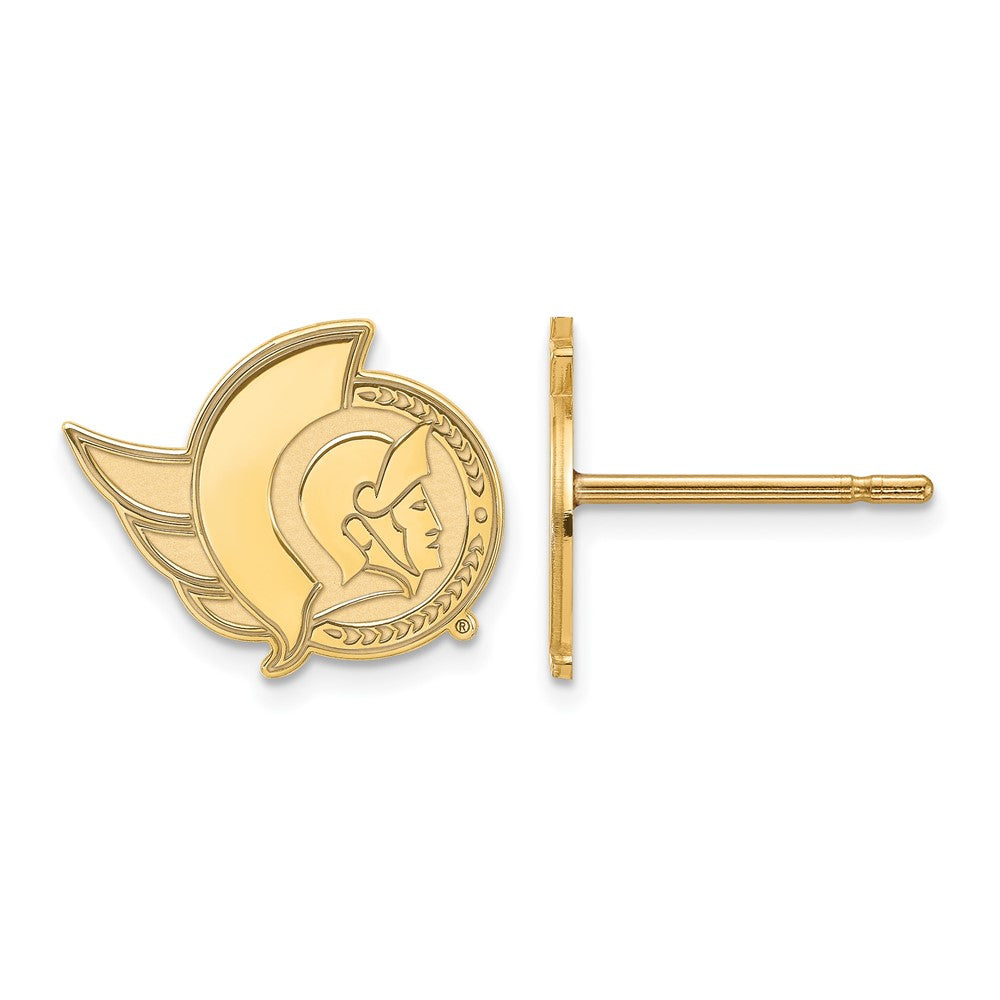 Gold Plated Sterling Silver Nhl Logoart Ottawa Senators Extra Small Post Earrings