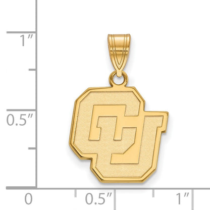 14K Yellow Gold Logoart University Of Colorado C U Medium Pendant