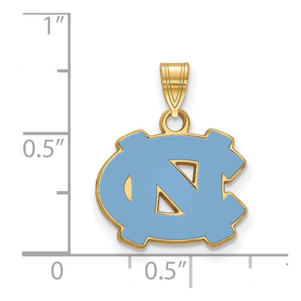 Gold Plated Sterling Silver Logoart University Of North Carolina N C Small Enameled Pendant