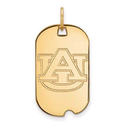 10K Yellow Gold Logoart Auburn University Small Dog Tag Pendant