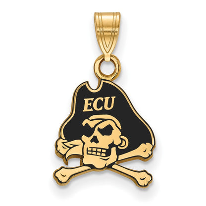 Gold Plated Sterling Silver Logoart East Carolina University Pirate Small Enameled Pendant
