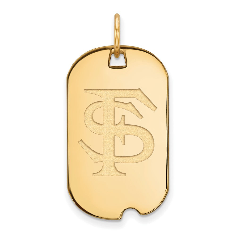 10K Yellow Gold Logoart Florida State University F S Small Dog Tag Pendant